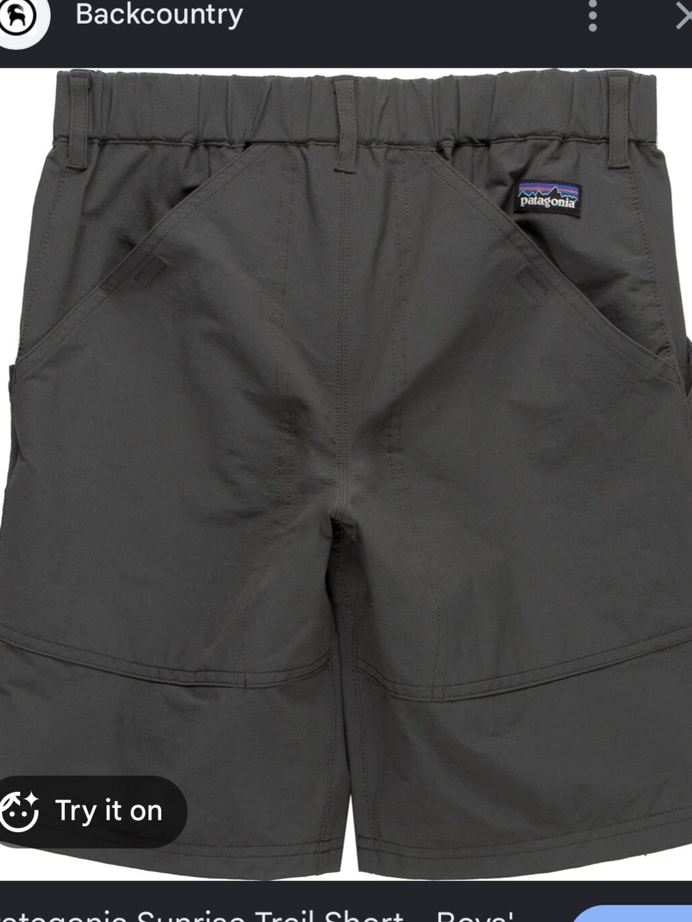 Patagonia Shorts Boys L 12 Gray Sunrise Trail Active Lightweight Quick Dry Short